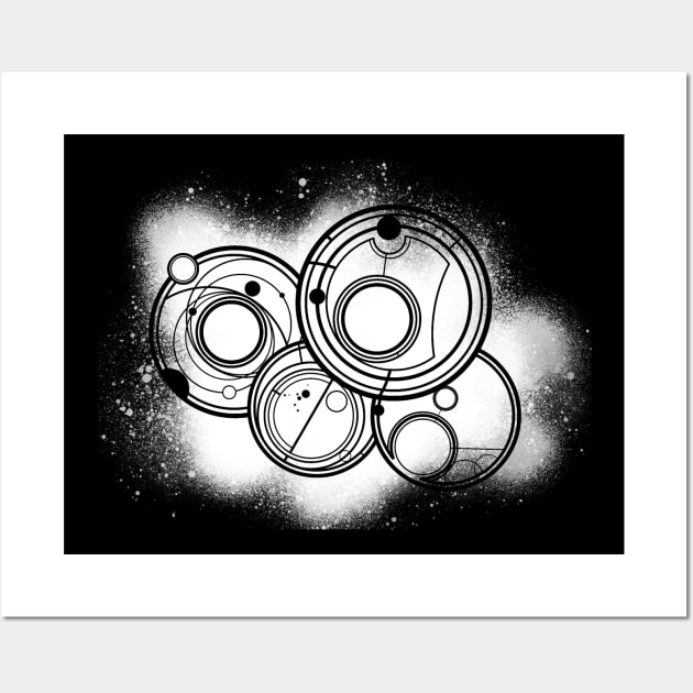 Gallifreyan Symbols Spray Paint (White) Wall Art by Circulartz